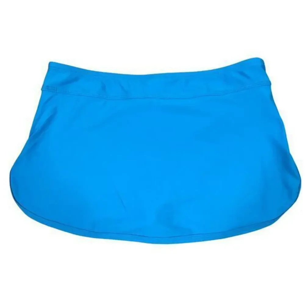 Next by Athena Lotus Swim Skort Small Blue Pickleball Tennis Stretch Made in USA